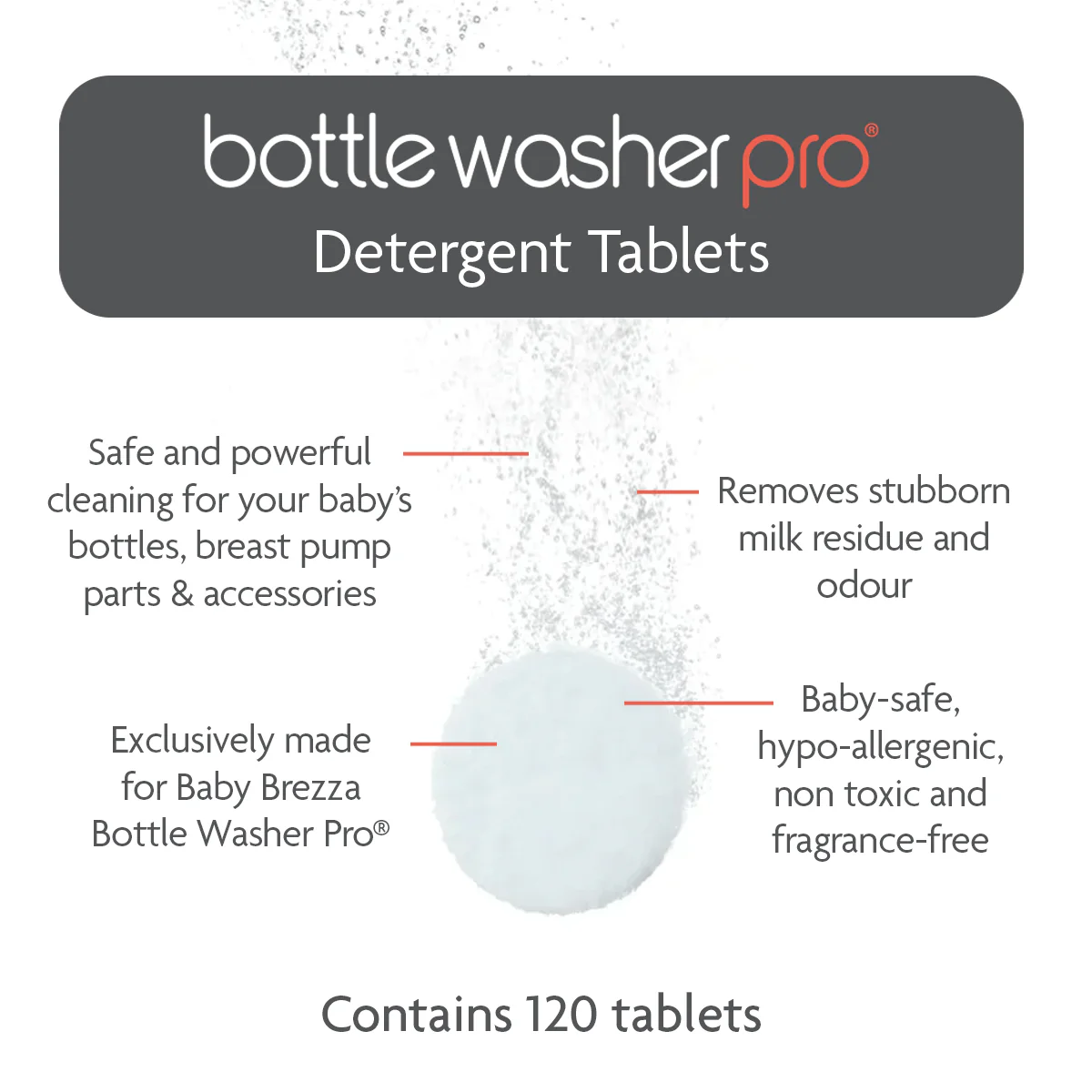 BUNDLE: Bottle Washer Pro + Detergent Tablets (120pcs) - White and Black - Image 3
